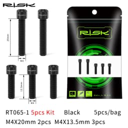 RISK Bicycle Front Rear Derailleur Bolts M4x13.5 M4x20mm Titanium Mountain Road Bike Front & Rear Derailleur Stroke Adjust Screw