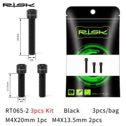 RISK Bicycle Front Rear Derailleur Bolts M4x13.5 M4x20mm Titanium Mountain Road Bike Front & Rear Derailleur Stroke Adjust Screw