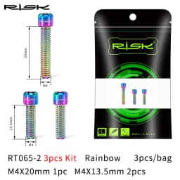 RISK Bicycle Front Rear Derailleur Bolts M4x13.5 M4x20mm Titanium Mountain Road Bike Front & Rear Derailleur Stroke Adjust Screw