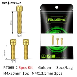 RISK Bicycle Front Rear Derailleur Bolts M4x13.5 M4x20mm Titanium Mountain Road Bike Front & Rear Derailleur Stroke Adjust Screw