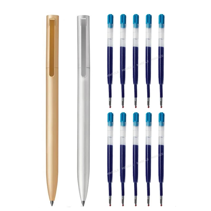 Metal Sign Pen with Refill for Xiaomi Metal Pen Pens 0.5MM Black/Blue/Red Ink Smooth Rotating Low key Elegant for Business