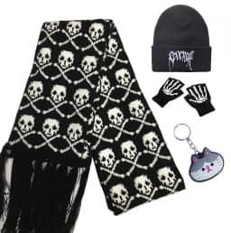 Halloween Skull Scarf Women Men Knitted Winter Warm Scarves Black White Gothic Pashmina Shawls Wrap Scarf for Halloween