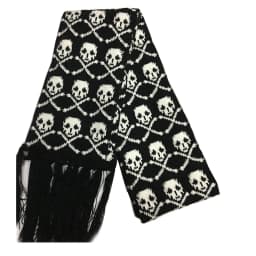 Halloween Skull Scarf Women Men Knitted Winter Warm Scarves Black White Gothic Pashmina Shawls Wrap Scarf for Halloween