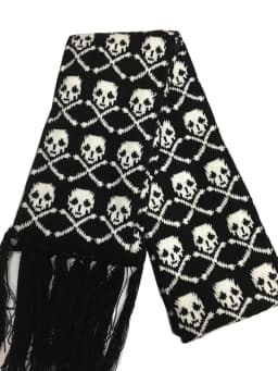 Halloween Skull Scarf Women Men Knitted Winter Warm Scarves Black White Gothic Pashmina Shawls Wrap Scarf for Halloween