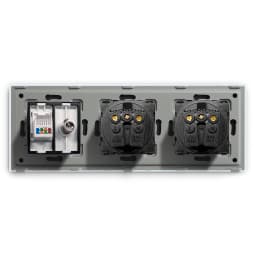 BSEED Double EU Wall Sockets Power Outlets White Black Golden Crystal TV Sockets Power CAT5 Internet Socket Kids Protection 16A