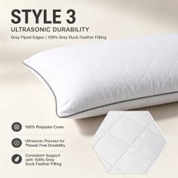 100% Cotton Goose Down Feather Sofa Cushion Bed Pillow Hotel Memory Cushy Support Hypoallergenic for Side Sleepers