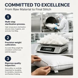 100% Cotton Goose Down Feather Sofa Cushion Bed Pillow Hotel Memory Cushy Support Hypoallergenic for Side Sleepers