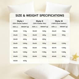 100% Cotton Goose Down Feather Sofa Cushion Bed Pillow Hotel Memory Cushy Support Hypoallergenic for Side Sleepers