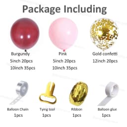 134Pcs Burgundy Wine Red Pink Balloons Arch Garland Kit Gold Confetti Balloons Valentine's Day Decor New Year Decoration 2022