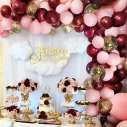134Pcs Burgundy Wine Red Pink Balloons Arch Garland Kit Gold Confetti Balloons Valentine's Day Decor New Year Decoration 2022