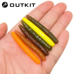 OUTKIT 20pcs Fishing Soft Lures 5cm 1.36g Artificial Worm Baits Silicone Fishing Lures Crankbait Fishing Bass Tackle