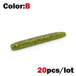 OUTKIT 20pcs Fishing Soft Lures 5cm 1.36g Artificial Worm Baits Silicone Fishing Lures Crankbait Fishing Bass Tackle