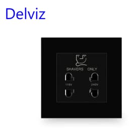 Delviz Bathroom Beard Knife Socket, Beard Shaving Charge Outlet, UK Standard Wall Panel, 115V 240V, Luxury Hotels Shaver Socket