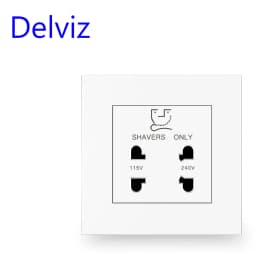 Delviz Bathroom Beard Knife Socket, Beard Shaving Charge Outlet, UK Standard Wall Panel, 115V 240V, Luxury Hotels Shaver Socket