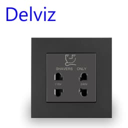 Delviz Bathroom Beard Knife Socket, Beard Shaving Charge Outlet, UK Standard Wall Panel, 115V 240V, Luxury Hotels Shaver Socket