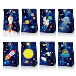 12/36Pcs Outer Space Planet Favor Box Gift Box Paper Bags Happy Birthday Party Decoration Event Party Supplies Candy Box