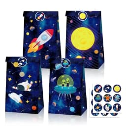 12/36Pcs Outer Space Planet Favor Box Gift Box Paper Bags Happy Birthday Party Decoration Event Party Supplies Candy Box