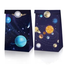 12/36Pcs Outer Space Planet Favor Box Gift Box Paper Bags Happy Birthday Party Decoration Event Party Supplies Candy Box