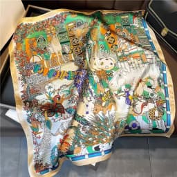 2026 plaid brand women scarf summer 100% silk scarves shawls lady wraps soft pashimina female Echarpe beach stole bandana