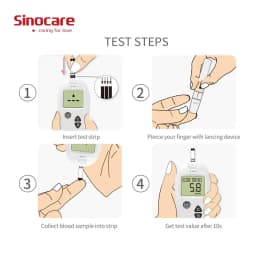 Sinocare 300/200/100/50PCS Sinocare Safe-Accu Blood Glucose Test Strips and Lancets for Diabetes Tester