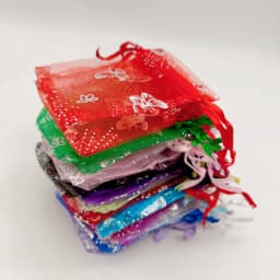 Organza Gift Bags, Butterfly, Rose, Heart, Organza Sachet, Wedding Packaging, Jewelry Storage Bags, Drawstring Bag, 100Pcs, 7x9
