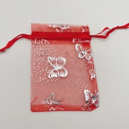 Organza Gift Bags, Butterfly, Rose, Heart, Organza Sachet, Wedding Packaging, Jewelry Storage Bags, Drawstring Bag, 100Pcs, 7x9