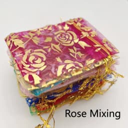Organza Gift Bags, Butterfly, Rose, Heart, Organza Sachet, Wedding Packaging, Jewelry Storage Bags, Drawstring Bag, 100Pcs, 7x9