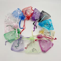 Organza Gift Bags, Butterfly, Rose, Heart, Organza Sachet, Wedding Packaging, Jewelry Storage Bags, Drawstring Bag, 100Pcs, 7x9