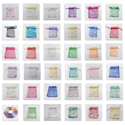 Organza Gift Bags, Butterfly, Rose, Heart, Organza Sachet, Wedding Packaging, Jewelry Storage Bags, Drawstring Bag, 100Pcs, 7x9