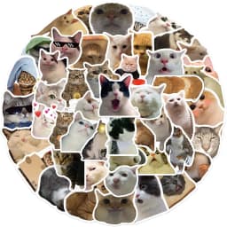 10/30/50PCS Cute Meme Animal Cat Kitty Stickers Skateboard Guitar Suitcase Freezer Motorcycle Classic Toy Decal Funny Sticker
