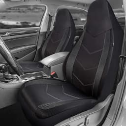 AUTOKING High Back Bucket Universal Seat Protector Breathable Mesh Fabric Carbon Fiber Texture Seat Car Seat Cover Cushion