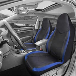 AUTOKING High Back Bucket Universal Seat Protector Breathable Mesh Fabric Carbon Fiber Texture Seat Car Seat Cover Cushion
