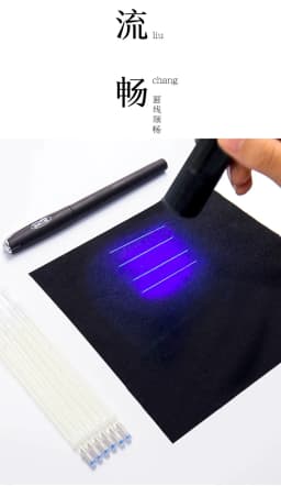100pcs Invisible Pen UV Highlighter Violet Light Scribing Mark UV Pen Shoes Leather Clothing Special Refill