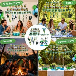 Wild Kratts Jungle Theme Birthday Party Ceremony Scene Layout Decorative Banner Spiral Honeycomb Pennant Disposable Items