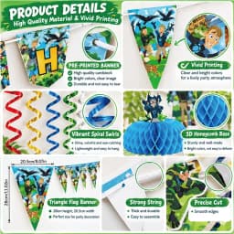 Wild Kratts Jungle Theme Birthday Party Ceremony Scene Layout Decorative Banner Spiral Honeycomb Pennant Disposable Items