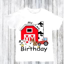 Country Rustic Barnyard Farm Animals Themed 1st 2nd 1 2 First Second One Two Year Old Boy Girl Happy Birthday Decoration Gift