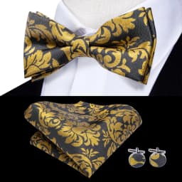 Hi-Tie Silk Pink Striped Mens Bowtie Jacquard Adult Bow Tie Hankerchief Cufflinks Set Pre-tied Butterfly Bowknot Wedding Party