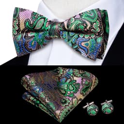 Hi-Tie Silk Pink Striped Mens Bowtie Jacquard Adult Bow Tie Hankerchief Cufflinks Set Pre-tied Butterfly Bowknot Wedding Party