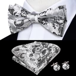 Hi-Tie Silk Pink Striped Mens Bowtie Jacquard Adult Bow Tie Hankerchief Cufflinks Set Pre-tied Butterfly Bowknot Wedding Party