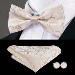 Hi-Tie Silk Pink Striped Mens Bowtie Jacquard Adult Bow Tie Hankerchief Cufflinks Set Pre-tied Butterfly Bowknot Wedding Party