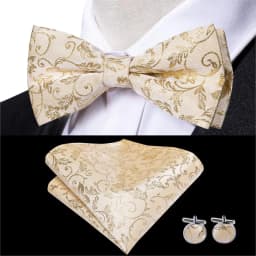 Hi-Tie Silk Pink Striped Mens Bowtie Jacquard Adult Bow Tie Hankerchief Cufflinks Set Pre-tied Butterfly Bowknot Wedding Party