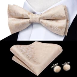Hi-Tie Silk Pink Striped Mens Bowtie Jacquard Adult Bow Tie Hankerchief Cufflinks Set Pre-tied Butterfly Bowknot Wedding Party