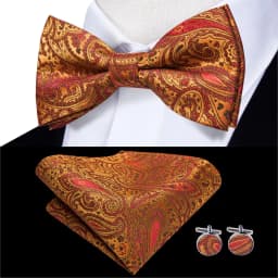 Hi-Tie Silk Pink Striped Mens Bowtie Jacquard Adult Bow Tie Hankerchief Cufflinks Set Pre-tied Butterfly Bowknot Wedding Party