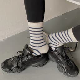 20% Rabbit Hair Woman Socks Casual Striped Cashmere Wool Long Socks Women Winter Thick Warm Streetwear Thermal Crew Socks Gifts