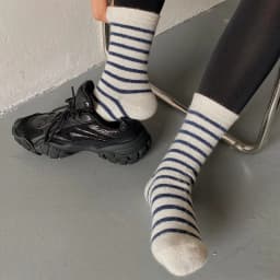 20% Rabbit Hair Woman Socks Casual Striped Cashmere Wool Long Socks Women Winter Thick Warm Streetwear Thermal Crew Socks Gifts