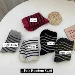 20% Rabbit Hair Woman Socks Casual Striped Cashmere Wool Long Socks Women Winter Thick Warm Streetwear Thermal Crew Socks Gifts