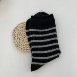 20% Rabbit Hair Woman Socks Casual Striped Cashmere Wool Long Socks Women Winter Thick Warm Streetwear Thermal Crew Socks Gifts