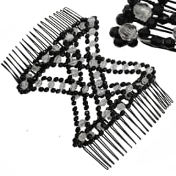 Women DIY Hair Accessories Pearl Beaded Elastic Hair Claw Hairpin Magic Comb Up-Do Hairstyle Bun Maker Tool Ponytail Hairdo Wolf
