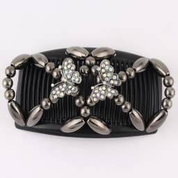 Women DIY Hair Accessories Pearl Beaded Elastic Hair Claw Hairpin Magic Comb Up-Do Hairstyle Bun Maker Tool Ponytail Hairdo Wolf