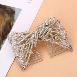 Women DIY Hair Accessories Pearl Beaded Elastic Hair Claw Hairpin Magic Comb Up-Do Hairstyle Bun Maker Tool Ponytail Hairdo Wolf